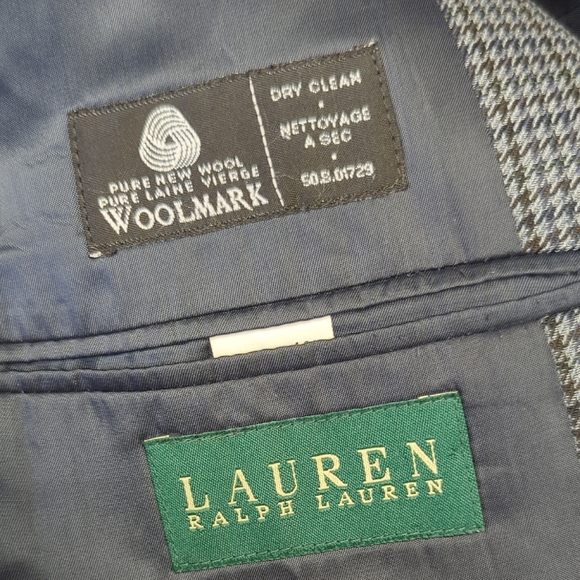 19923 Lauren Ralph Lauren Houndstooth Wool Blazer size 46L preppy Business casua - Picture 10 of 12